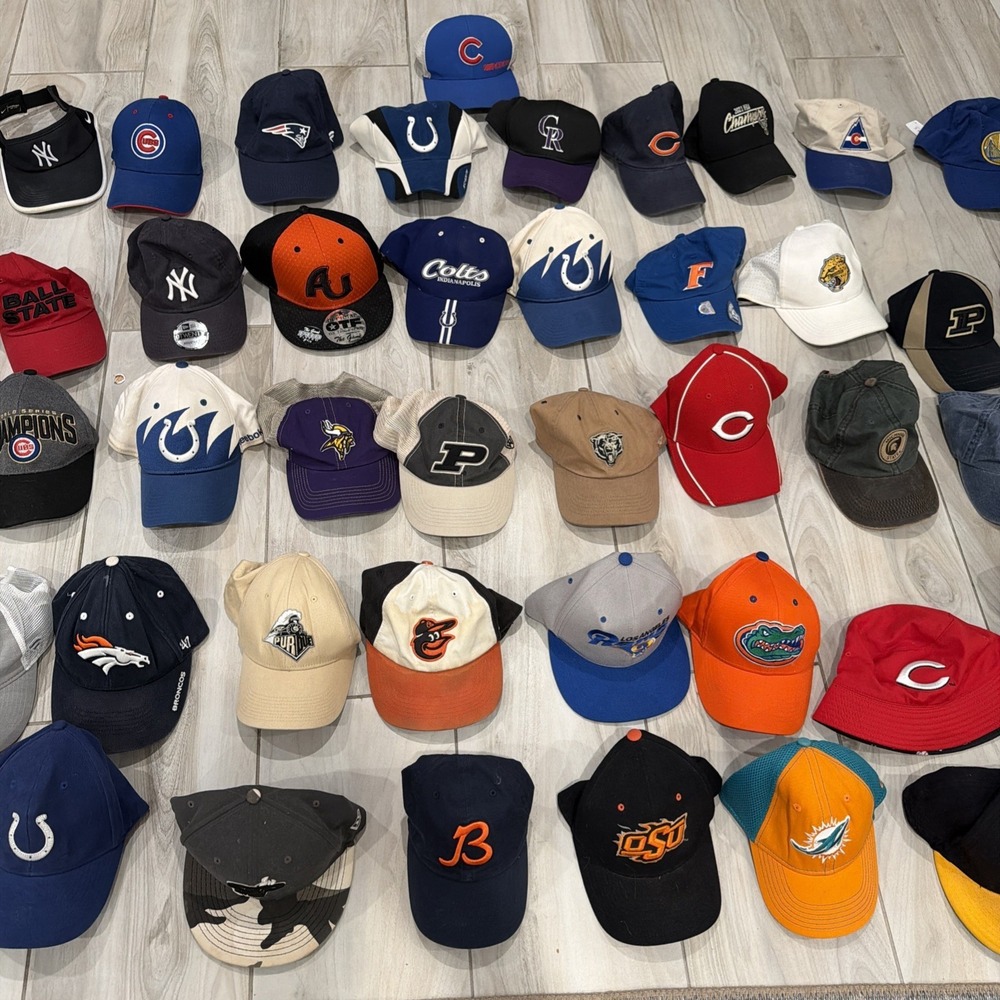 LOT OF 50 - Assorted Sports Golf Baseball Caps Hats Wholesale Bulk Reseller Flea - Picture 3 of 4
